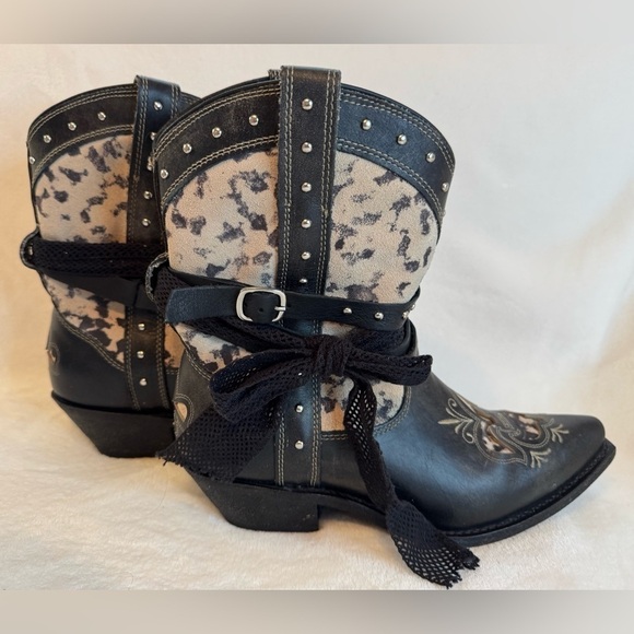 Rockin Country Women’s RC5006 Black Leather Cowboy Boots Size 8.5M - Picture 3 of 7